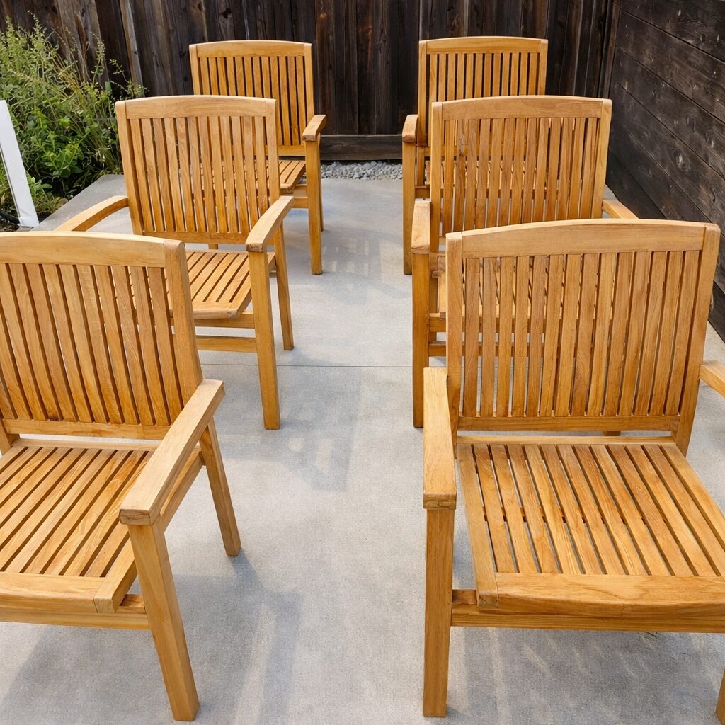 Los Osos Painting - Exterior - Teak Chairs